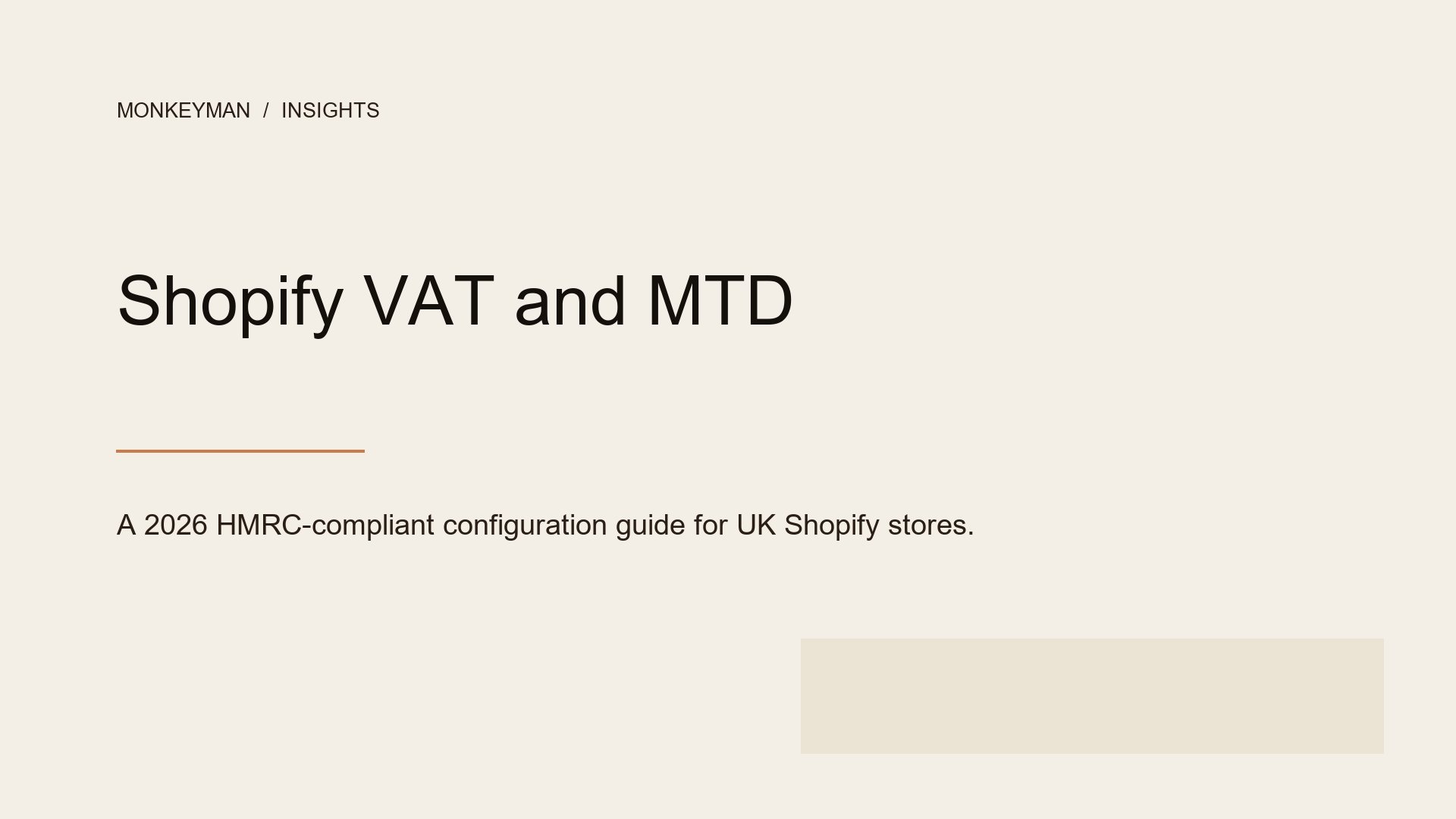 Cover image for Shopify VAT and MTD Setup for UK Stores: The 2026 HMRC-Compliant Configuration Guide