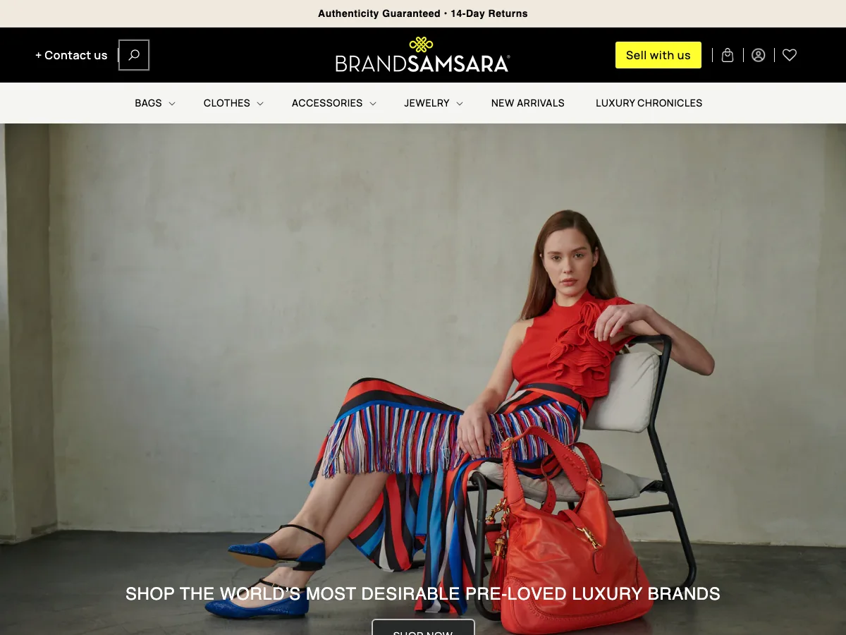 Brand Samsara Shopify storefront homepage