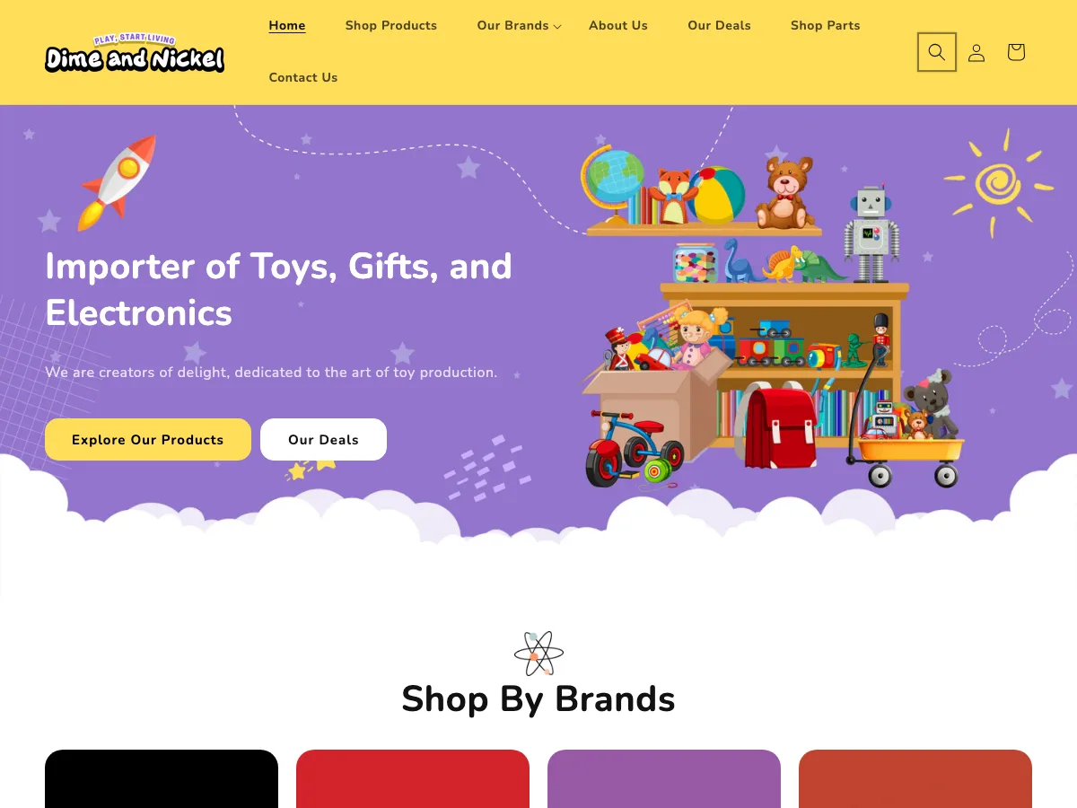Dime & Nickel Shopify storefront homepage