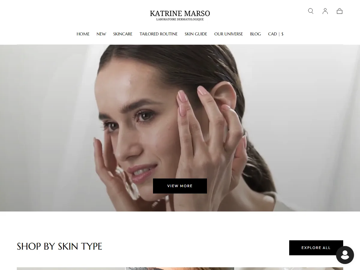Katrine Marso Shopify storefront homepage