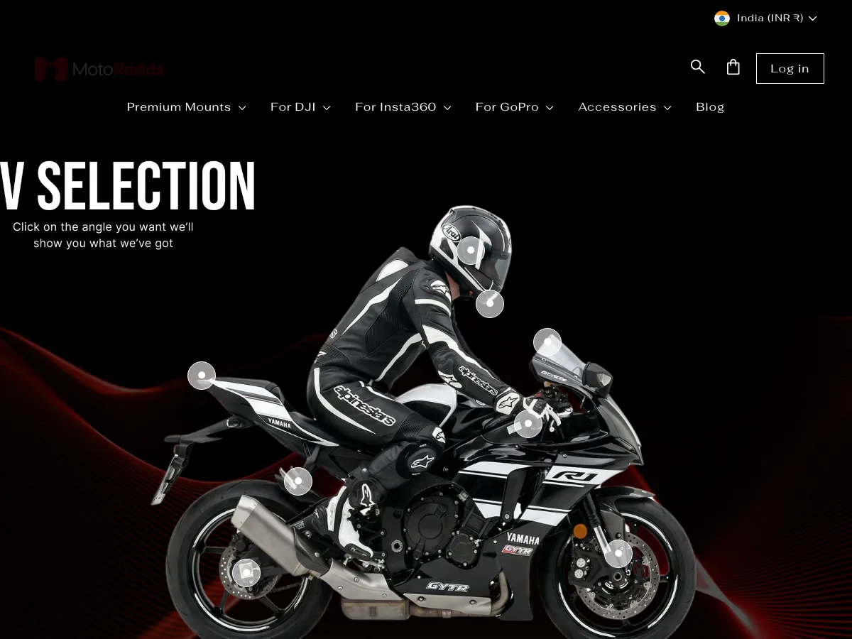Motoradds Shopify storefront homepage