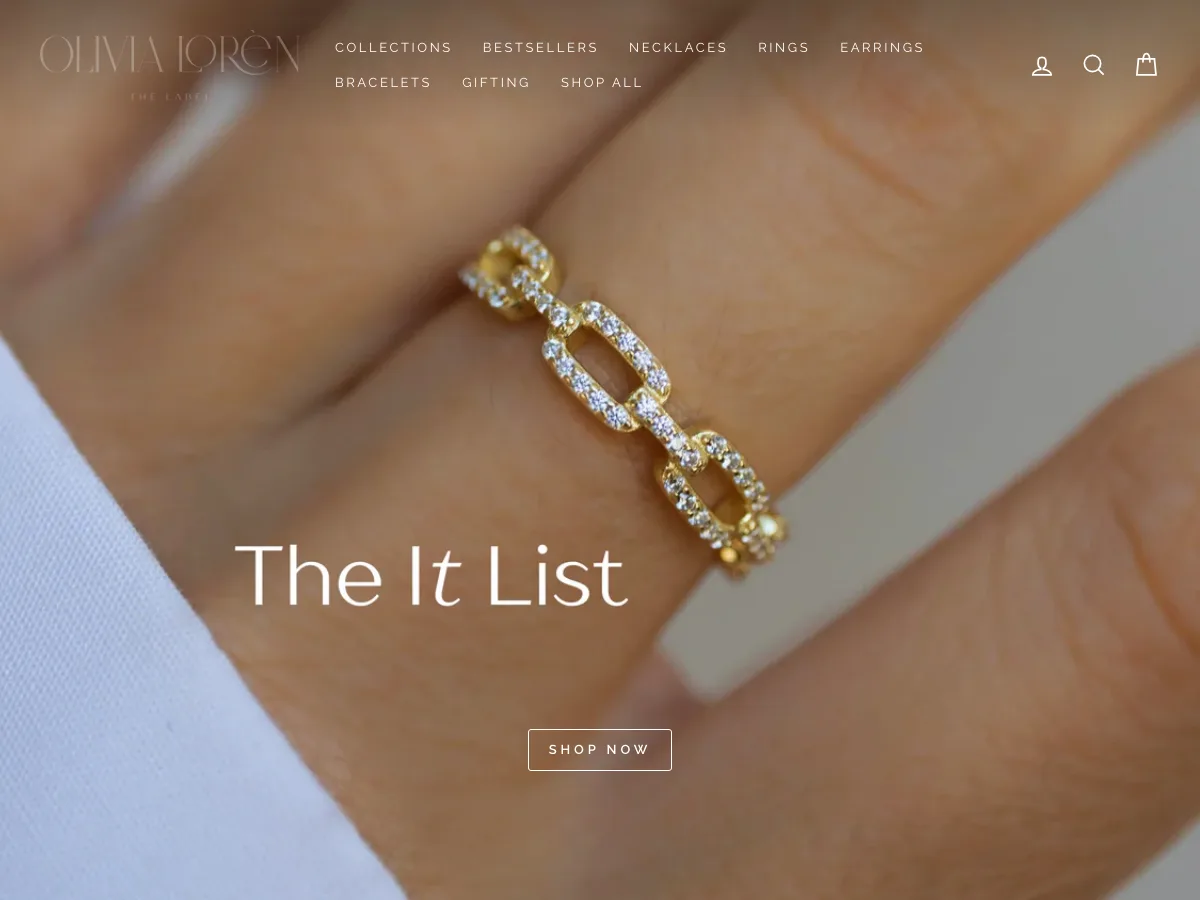 Olivia Loren Shopify storefront homepage