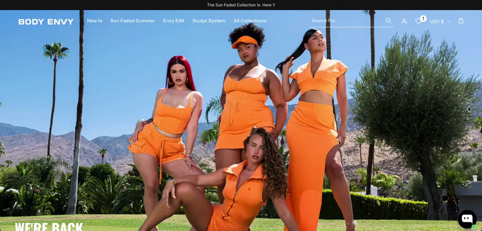 Body Envy Shopify storefront homepage