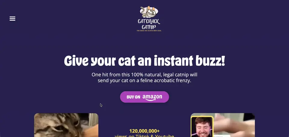 Cat Crack Shopify storefront homepage