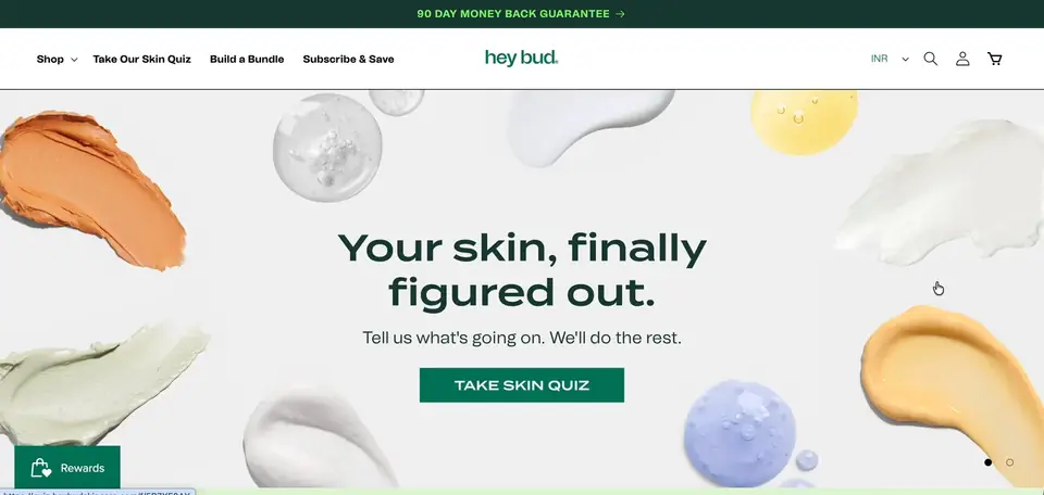 Hey Bud Shopify storefront homepage