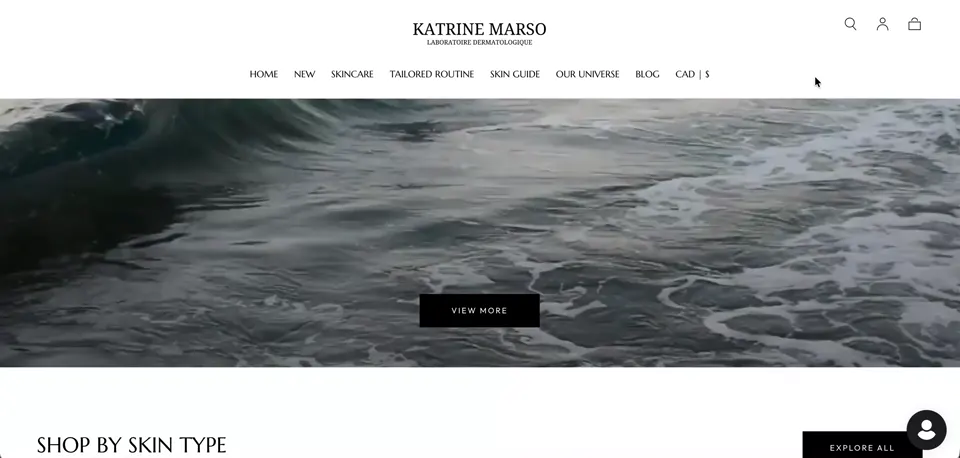 Katrine Marso Shopify storefront homepage