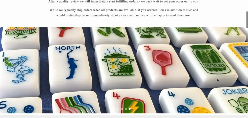 Love Mahjong Boutique Shopify storefront homepage