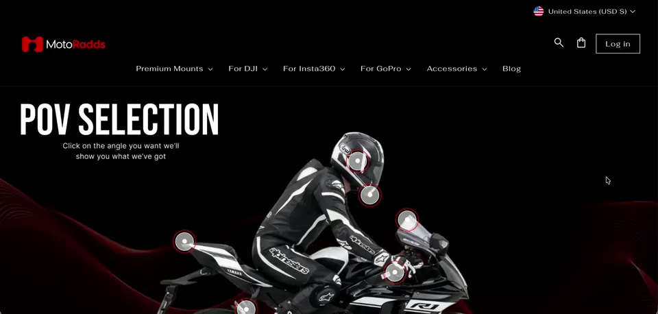 Motoradds Shopify storefront homepage