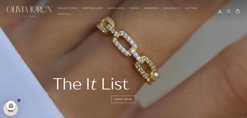 Olivia Loren Shopify storefront homepage