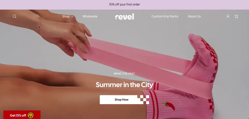 Revel Athletic Shopify storefront homepage