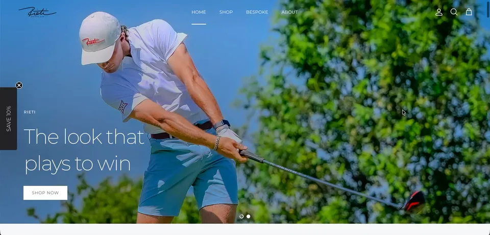 Rieti Athletic Club Shopify storefront homepage