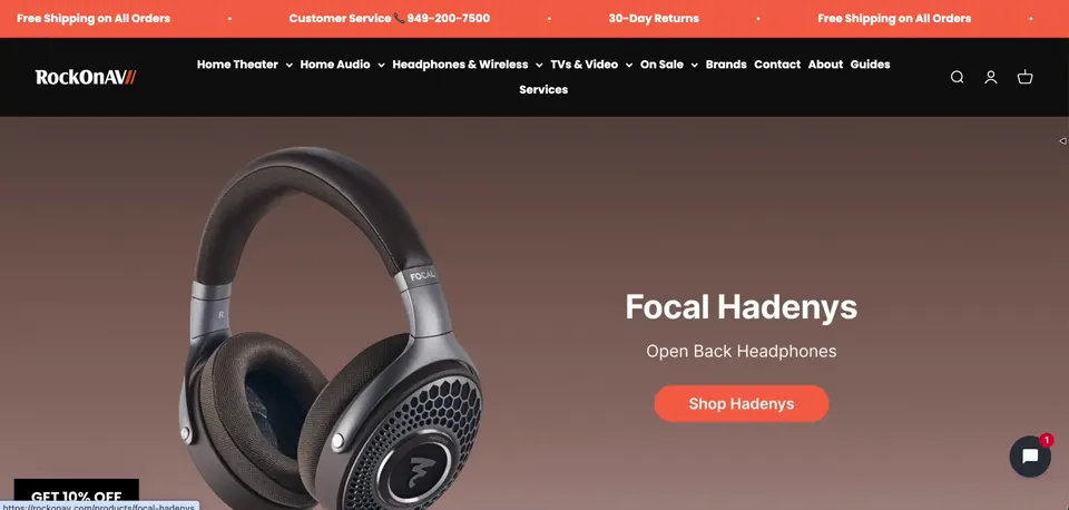 Rockonav Shopify storefront homepage