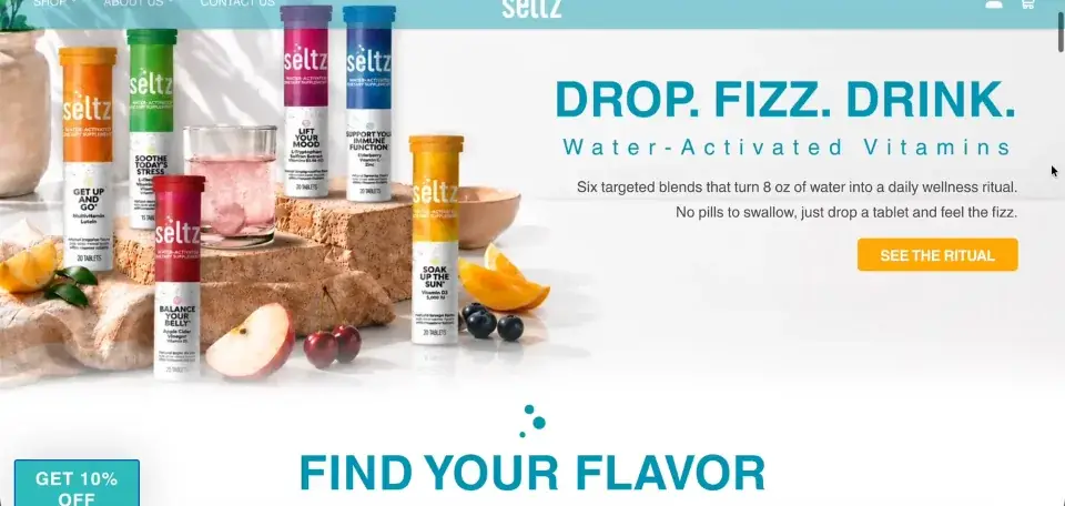 Seltz Shopify storefront homepage