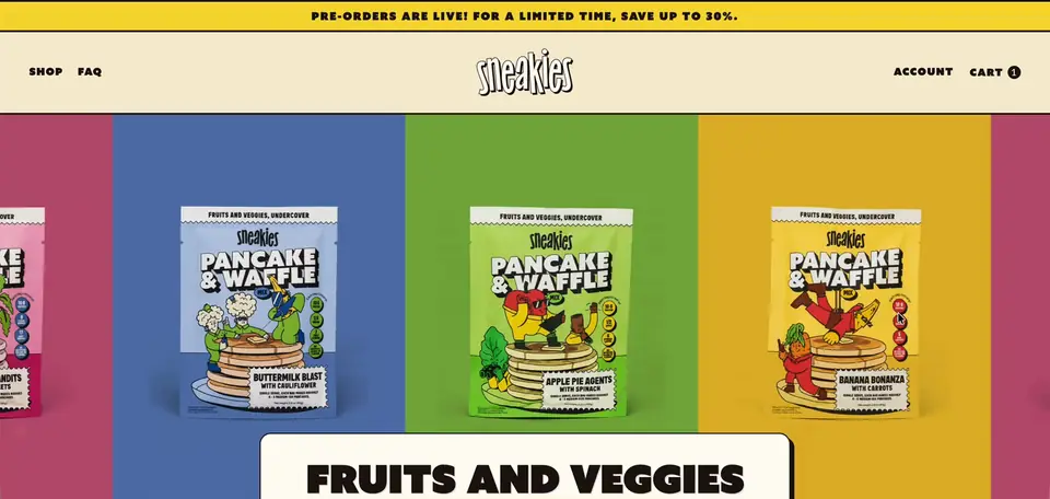 Sneakies Shopify storefront homepage