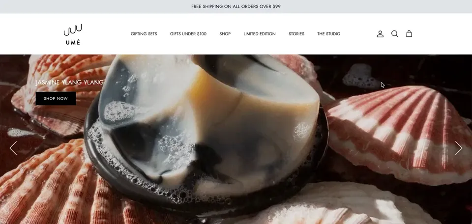 UMÉ Shopify storefront homepage