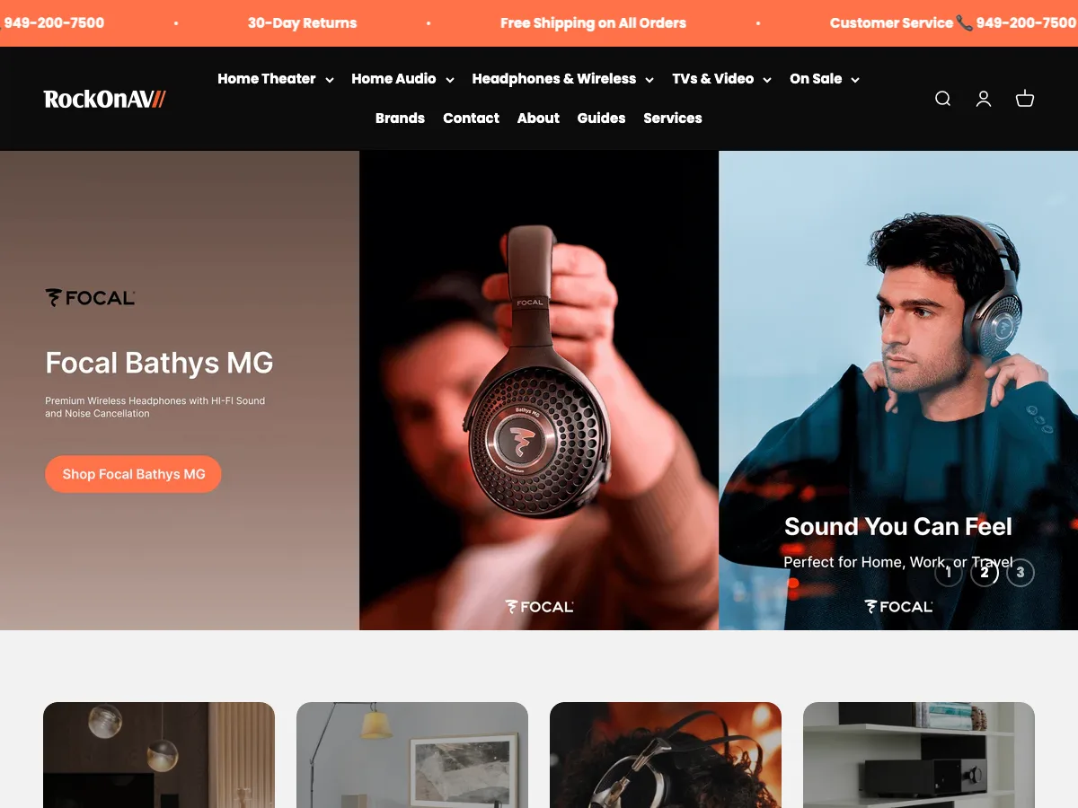 Rockonav Shopify storefront homepage